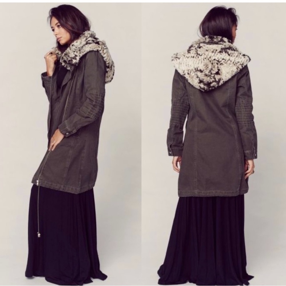 Somedays Lovin Faux Fur Hood Trench Coat